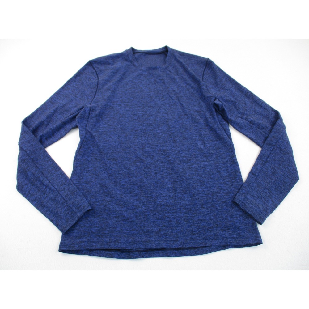 Lululemon Shirt Mens M Blue Space Dye Metal Vent Tech Long Sleeve Performance